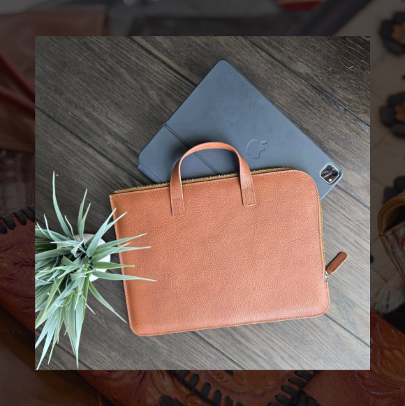 Leather laptop bag