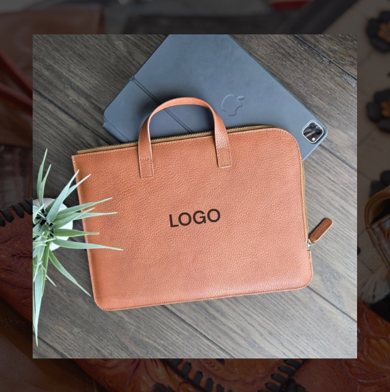 Leather laptop bag